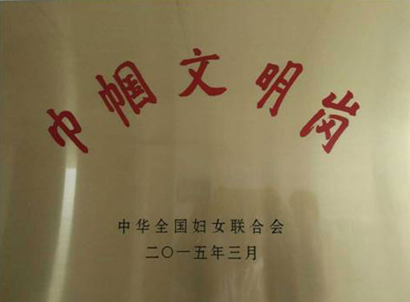2015年3月我院被中华全国妇女联合会授予“巾帼文明岗”